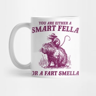 Are You A Smart Fella Or Fart Smella Vintage Shirt, Funny Rat Riding Cabybara Mug